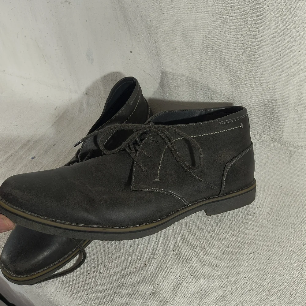 Men's Grey Size 11 M Faux Leather Chukka Boots by Sonoma